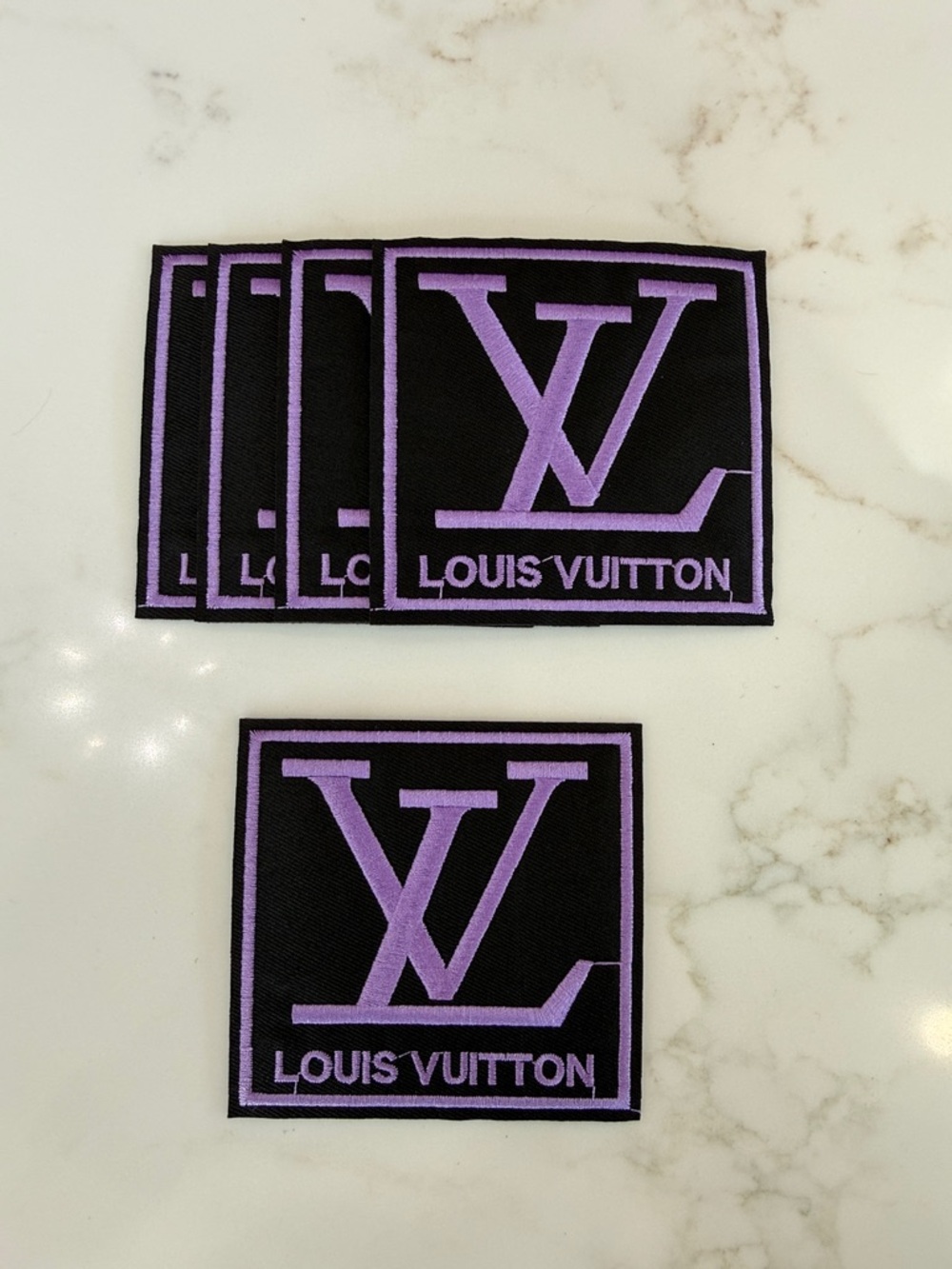 Hand Crafted Black & Purple Iron On Patch
